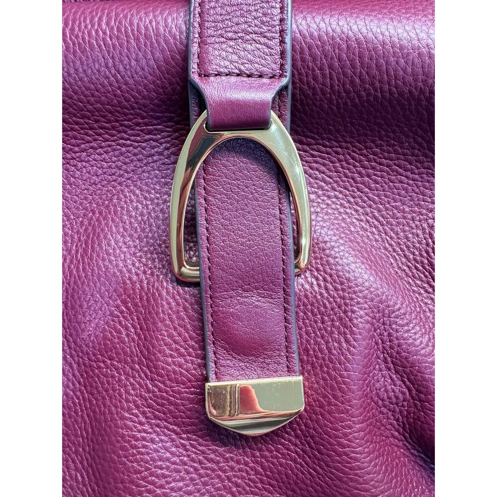 Burgundy Genuine Leather GILI Fringe Slouchy Hobo - Picture 3 of 10